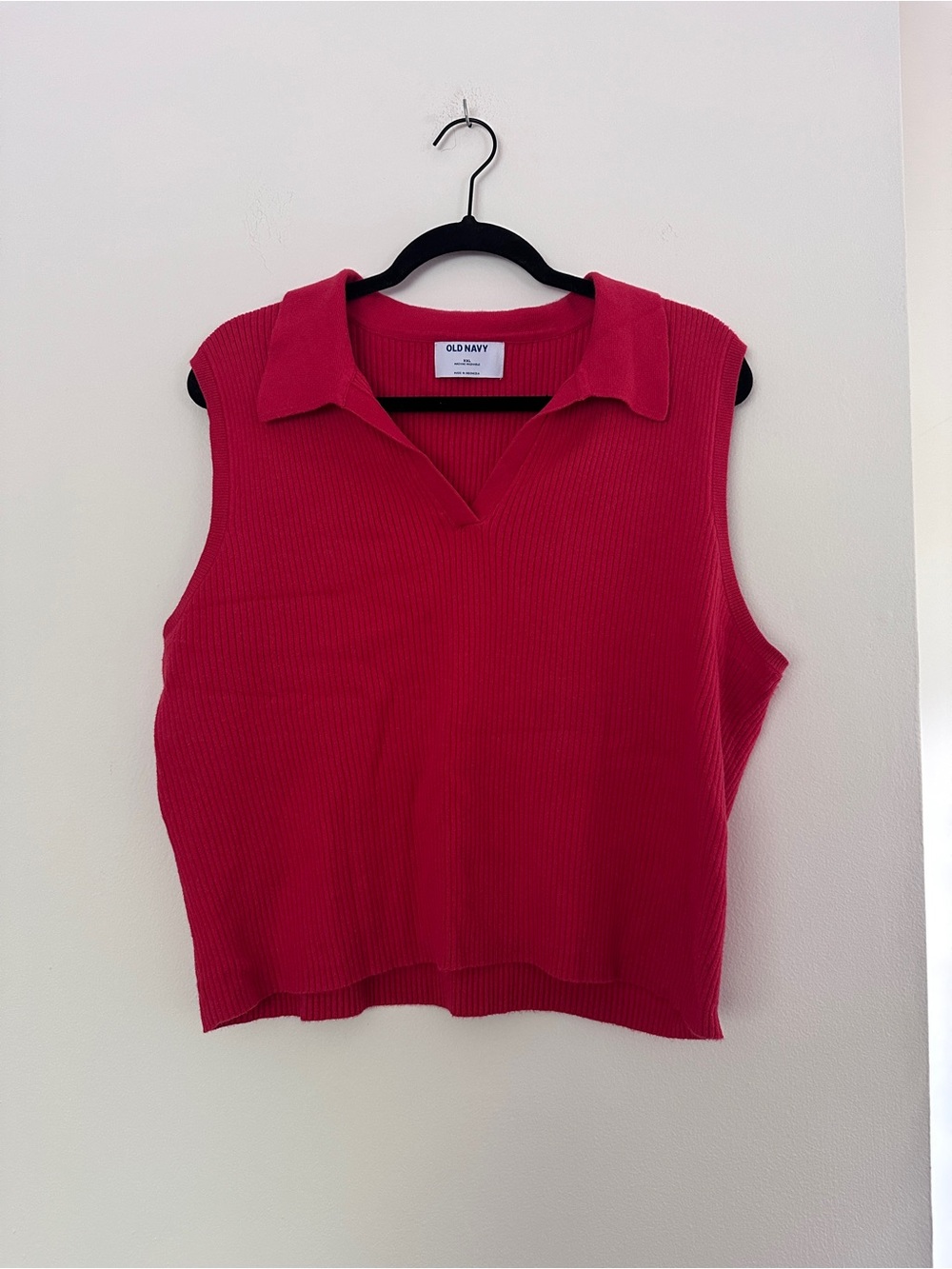Old Navy Sleeveless Ribbed Polo Top - Bright Red